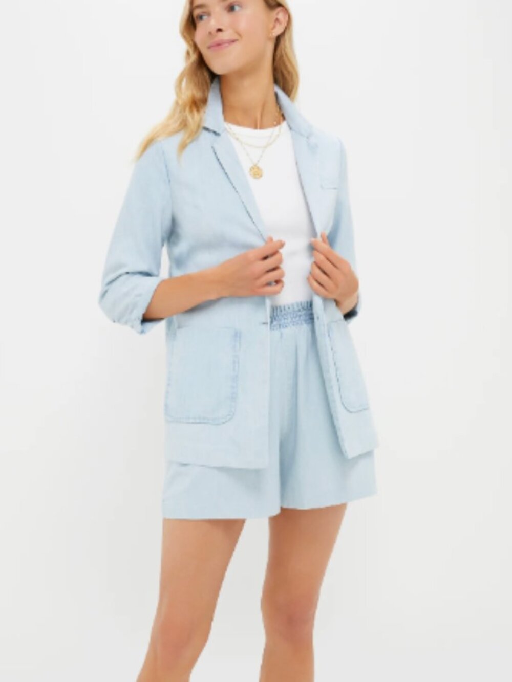 NWT Tuckernuck Light Wash Denim Kieran Blazer and Short XS